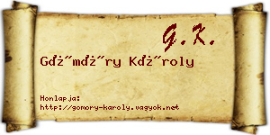 Gömöry Károly névjegykártya