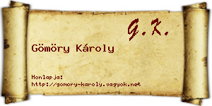 Gömöry Károly névjegykártya