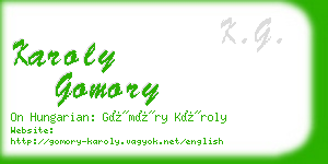 karoly gomory business card